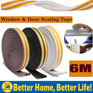 6M Doors Window Soundproof Seal Strip Self-Adhesive Foam Rubber Door Window Sealing Strips (1)