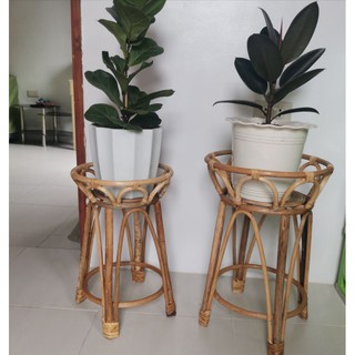 set of 2 pure rattan crown planters with stand(CORONA PLANTER)