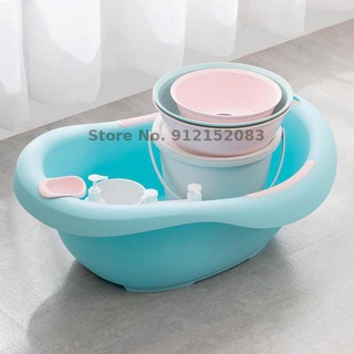 Camellia Baby Bathtub Children Can Sit And Lie In Thickened Large Bathtub Family Blue Baby Bathtub (1)