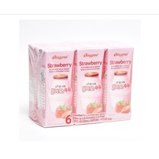 Binggrae Strawberry Flavored Milk Drink 6 x 200mL