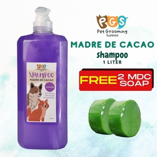 PGS Madre De Cacao Dog Shampoo Anti Tick and Flea - Lavender Scent 1 Liter with Pump & Free MDC Soap