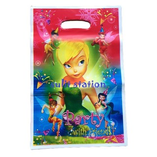 10pcs TINKER BELL FAIRY TINKERBELL PARTY PLASTIC LOOT POUCH BAG giveaways souvenirs favors need bags