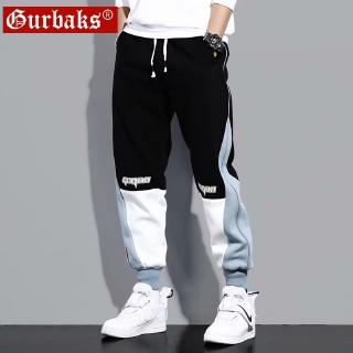 Sports pants men's cropped pants, small feet, casual Korean version, slim fit, splicing, Harlem pants, boys' clothes