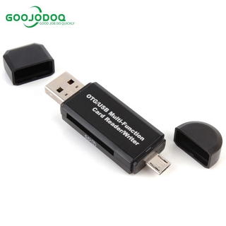 Goojodoq 2 In 1 Micro USB OTG To USB 2.0 Adapter SD Card Reader
