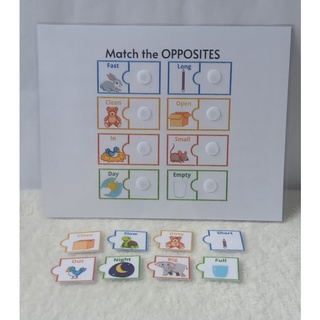 Match the Opposites Interactive Laminated With Velcro Learning Material Activity