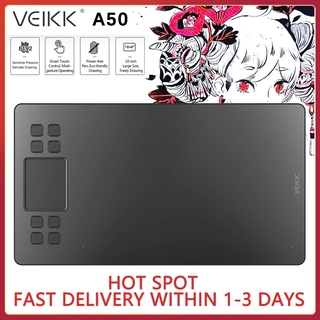 VEIKK A50 Graphics Drawing Tablet Full Panel Digital Drawing Pad(10 x 6 inch Large work area) with 8