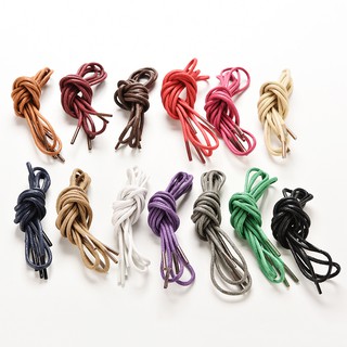 Multi Color Cotton Waxed Round Cord String Dress Shoe Laces 85Cm 1 Pair