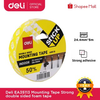 Deli EA35113 Mounting Tape Strong double sided foam tape for multiple bonding and holding