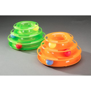 Cat Three-Level Tower of Tracks Pet Play Interactive Ball Turntable Tray