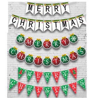 Agar.Shop Merry Christmas Party Banner Party Decoration Garlands Eve Christmas Party Flags