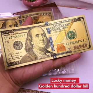 (Wika) lucky money golden hundred dollar bill (2)