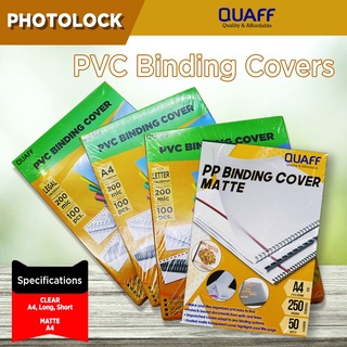 ▬PVC BINDING COVER CLEAR (200 MICRON) & FROSTED MATTE (250 MICRON) A4 SIZE