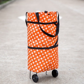 korean sling bag☏Korean Folding Tug Bag Collapsible Shopping Cart with Wheels Reusable Trolley Groce
