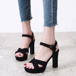 Korean fashion summer open toe wild comfortable sexy thick heels (2)