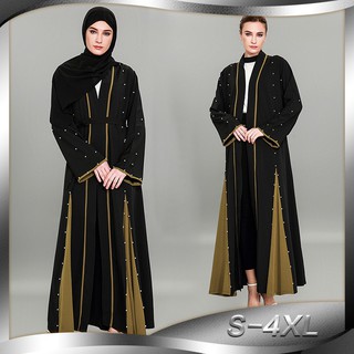 Women Beading Abaya Jubah Islamic Arabic Long Cardigan 1809