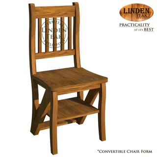 Handcrafted Solid Teak Wood Convertible Ladder Chair Furniture