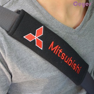 2pcs Cotton Seat belt Shoulder Pads emblems for Mitsubishi