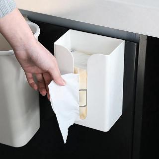 Portable Self-adhesive Wall-mounted Tissue Case / Baby Wipes Paper Storage Box / Hanging Organizer Tissue Box / Bathroom Toilet Tissue Storage Box / Self-Adhesive Paper Tray