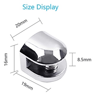 【spot goods】►☎✴12Pcs Glass Brackets Adjustable Zinc Alloy Glass Clip Shelf Clamp Holder Flat Back Mo