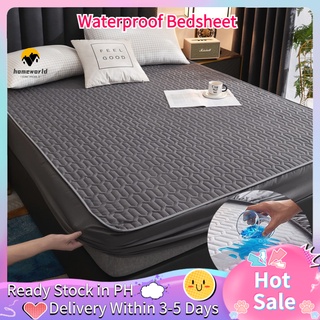 Waterproof Fitted Bedsheet Set Breathable Mattress Protector Cover Hotel Quilted Non-slip urate (1)
