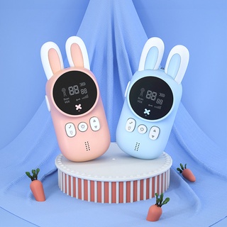 2PCS Toy Walkie talkie Mini Walkie-talkies Handheld Transceiver 3KM Range Children radio Lanyard Int (1)
