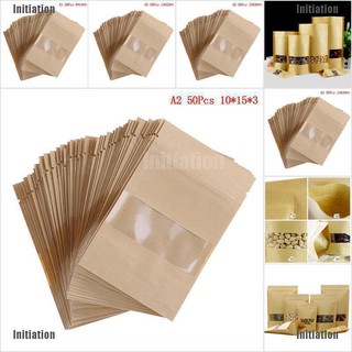 Clearance sale 50Pcs clear stand up zip bags resealable heat seal food storage packing pouch