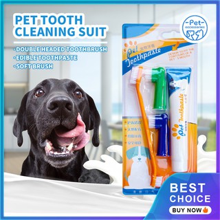 【Ready Stock】✲▦Beef~Pet supplies cat dog toothbrush set toothpaste set mouth cleaning care