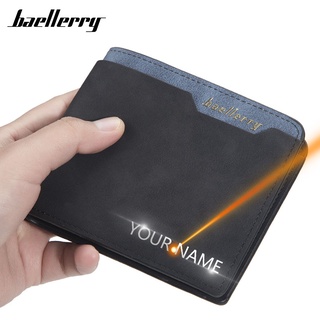 2021 Men Wallets Name Engraving Fashion Short Male Purse Simple Card Holder High Quality Male Purse