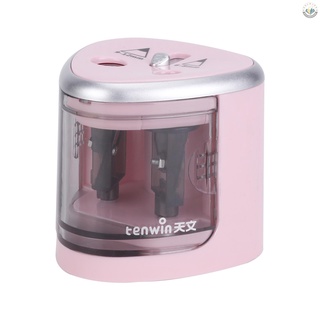SH Multi-functional Automatic Electric Pencil Sharpener Battery Operated with 2 Holes(6-8mm / 9-12mm) for Home School Student Pink