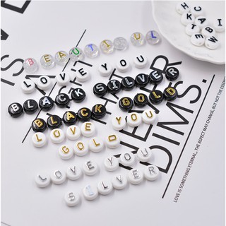30Pcs 10mm Letter Beads Random Mixed Acrylic Beads Alphabet beads For DIY Accessories