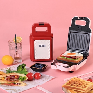✔✉Iken Sandwich Maker Multifunctional Breakfast Maker Artifact Household Light Food Maker Waffle Maker Small Bread Toaster (1)