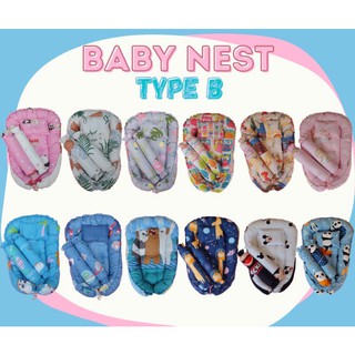 ■(REVERSIBLE-DOUBLE SIDE PRINTS) MOST AFFORDABLE Baby Crib Nest / Baby Bed Nest / Bedding Set TYPE B