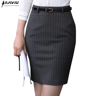 NaviuSpring Autumn Fashion Women Striped Skirt Elegant High Quality Formal Office Short Bottoms
