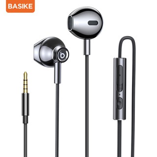 Basike Mt36 Earphone 6D Bass HiFi Stereo Earphones With Mic and Wire Control Headset Android iphone Universal 3.5mm