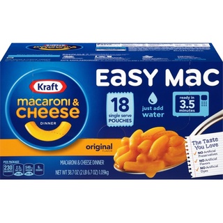 Kraft Easy Mac Original Flavor Macaroni & Cheese Dinner, sold per pouch/cup/box