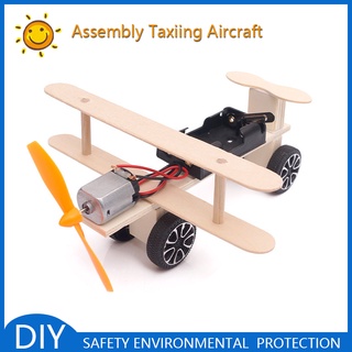 Assembly Taxiing Aircraft DIY Souptoys Wooden Model Building Block Kits Assembly Toy Gift for