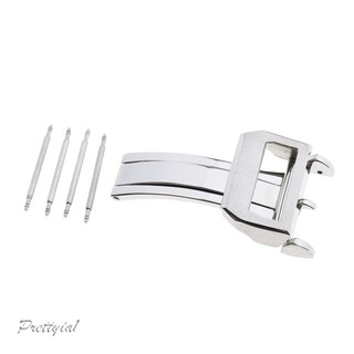 【Available】☒Silver Stainless Steel Butterfly Push Button Deployment Watch Band Buckle Clasps