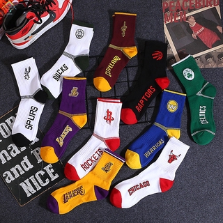 【HSP】NBA Socks Team Team Logo Pattern Socks Basketball Socks Socks Socks Lakers Rockets Spurs Bull Cavaliers Stokin