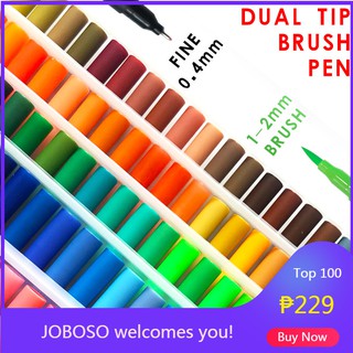 24/48/72 Colors Watercolor Pen Brush Markers Dual Tip Fineliner Drawing Coloring Art Markers