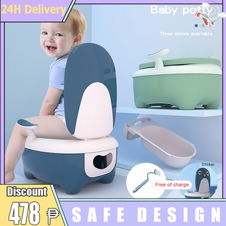 【PH 】Portable kids Toilet Training baby Potty trainer Seat Cute Cartoon with Backrest and Anti-slip