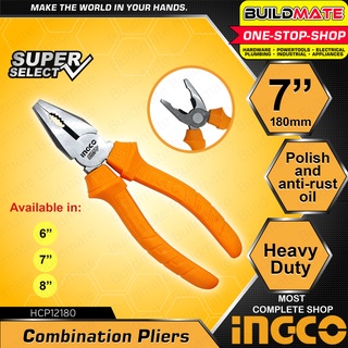 INGCO Combination Pliers 7" 180mm SUPER SELECT HCP12180 •BUILDMATE• HT2