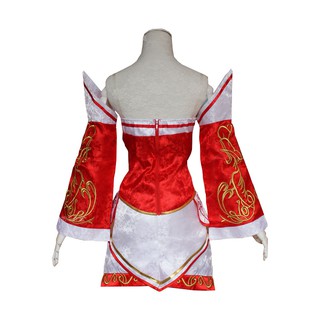 Hot LOL Ahri Cosplay Costumes The Nine-Tailed Fox Red Dress Women Adults Hallween Carnival Anime c (3)