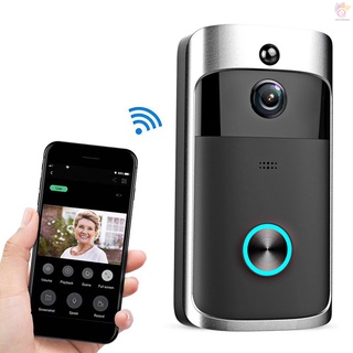 NT Wireless Video Doorbell 720P Visual Real-time Intercom Wi-Fi Video Bell PIR Detection Night Vision 2-Way Talk Home Security Camera with 166 Degree Lens & Cloud Storage Compatible with iOS & Android