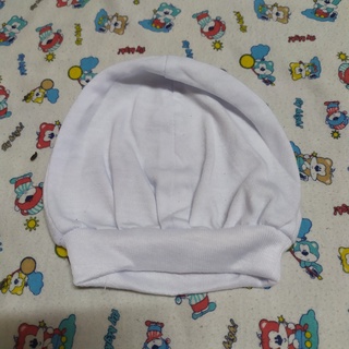 Newborn Bonnet Plain White/Colored Bias Lucky CJ