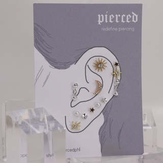 S925 Silver Moon Child Earring Set | piercedphl