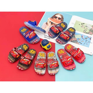 Macqueen Cars Boy Slippers Kids Fashion slip on cute rubber flip flops children footwear