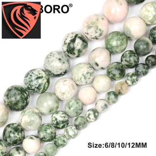 Natural Stone Green Round Loose Beads For Jewelry Making DIY 6 8 10 12MM