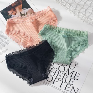 【Belle】Women's Cotton Panty low-Waist Lace Sexy Underwear