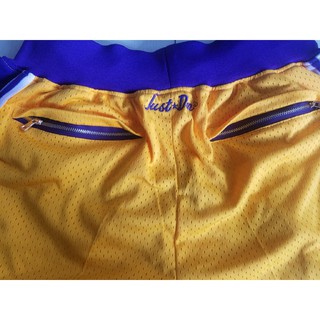 Mens Los Angeles Lakers Just Don Shorts Retro Jersey Shorts - Gold (6)