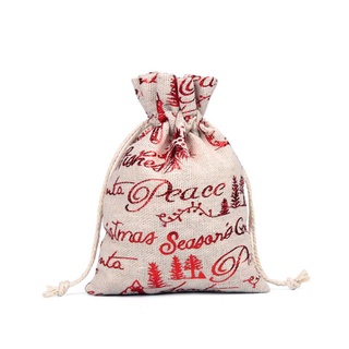 Cotton Linen Drawstring Pouch Christmas Gift bag Storage organizer Pouch String bag Katsa stringbag (9)